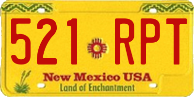 NM license plate 521RPT