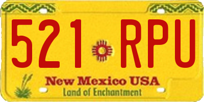 NM license plate 521RPU