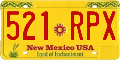 NM license plate 521RPX