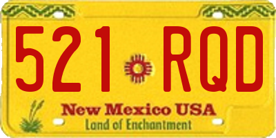 NM license plate 521RQD