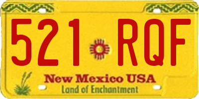 NM license plate 521RQF