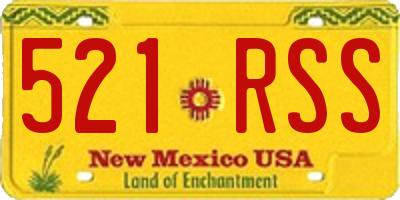 NM license plate 521RSS