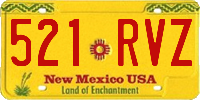NM license plate 521RVZ
