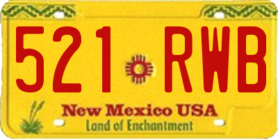 NM license plate 521RWB