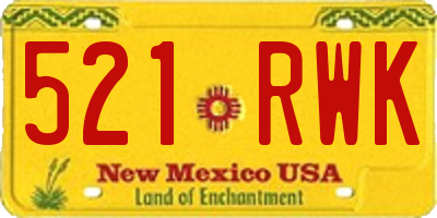 NM license plate 521RWK