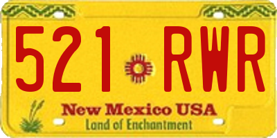 NM license plate 521RWR