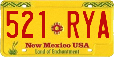 NM license plate 521RYA