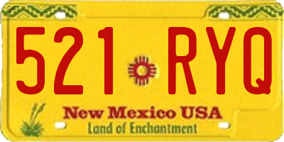 NM license plate 521RYQ