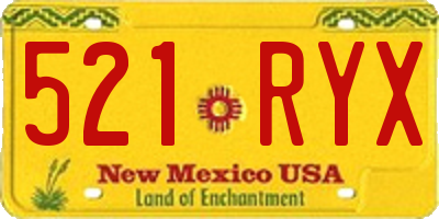 NM license plate 521RYX