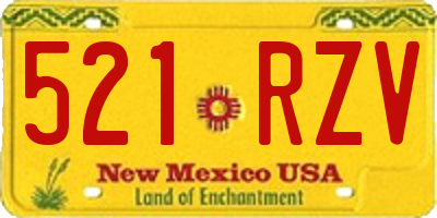 NM license plate 521RZV