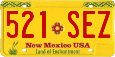 NM license plate 521SEZ