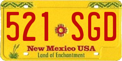 NM license plate 521SGD