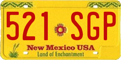 NM license plate 521SGP