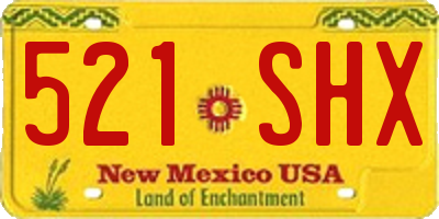 NM license plate 521SHX