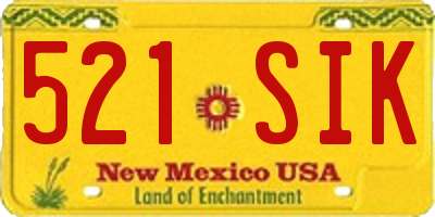 NM license plate 521SIK