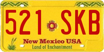 NM license plate 521SKB