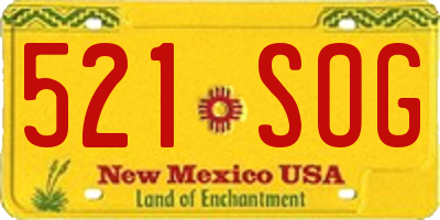 NM license plate 521SOG