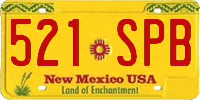 NM license plate 521SPB