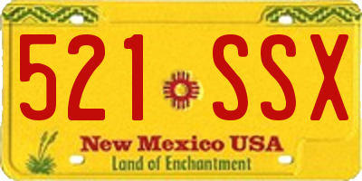 NM license plate 521SSX