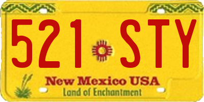 NM license plate 521STY