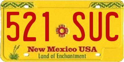 NM license plate 521SUC