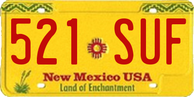 NM license plate 521SUF