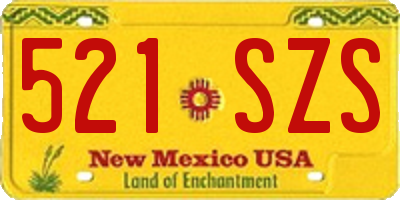 NM license plate 521SZS