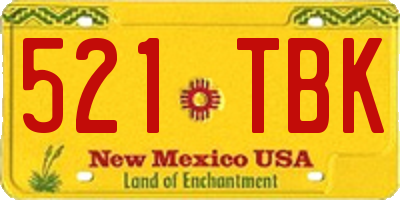 NM license plate 521TBK