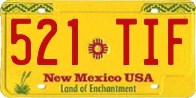 NM license plate 521TIF