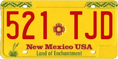 NM license plate 521TJD