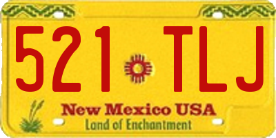 NM license plate 521TLJ