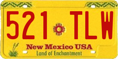 NM license plate 521TLW