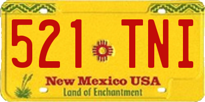 NM license plate 521TNI