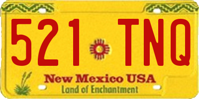 NM license plate 521TNQ