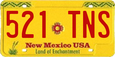 NM license plate 521TNS