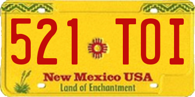 NM license plate 521TOI