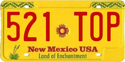 NM license plate 521TOP