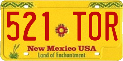 NM license plate 521TOR