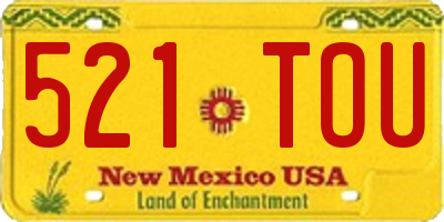 NM license plate 521TOU