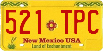 NM license plate 521TPC