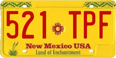NM license plate 521TPF