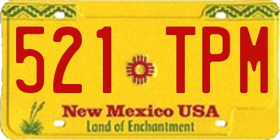NM license plate 521TPM