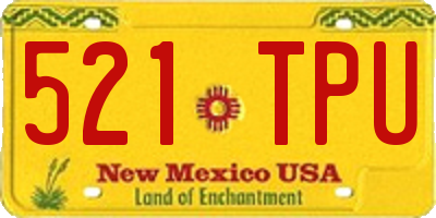 NM license plate 521TPU