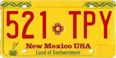 NM license plate 521TPY