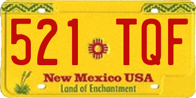 NM license plate 521TQF
