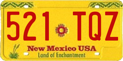 NM license plate 521TQZ