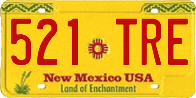 NM license plate 521TRE