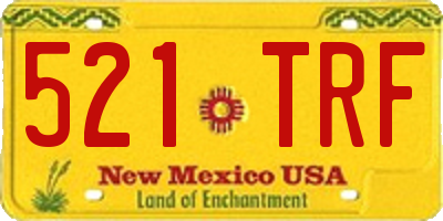NM license plate 521TRF
