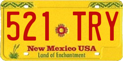 NM license plate 521TRY