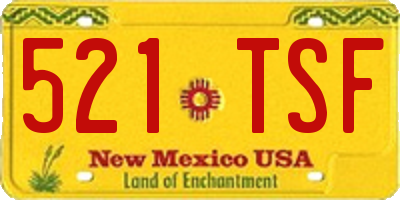 NM license plate 521TSF